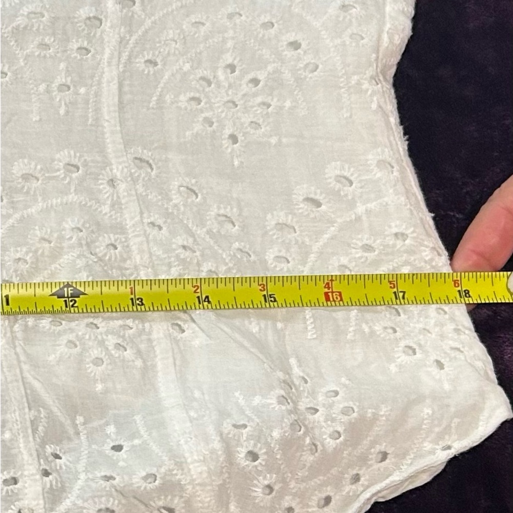 Summer  Lulus Cutie White Eyelet Embroidered Sleeveless Mini Dress 100% Cotton - Picture 5 of 9